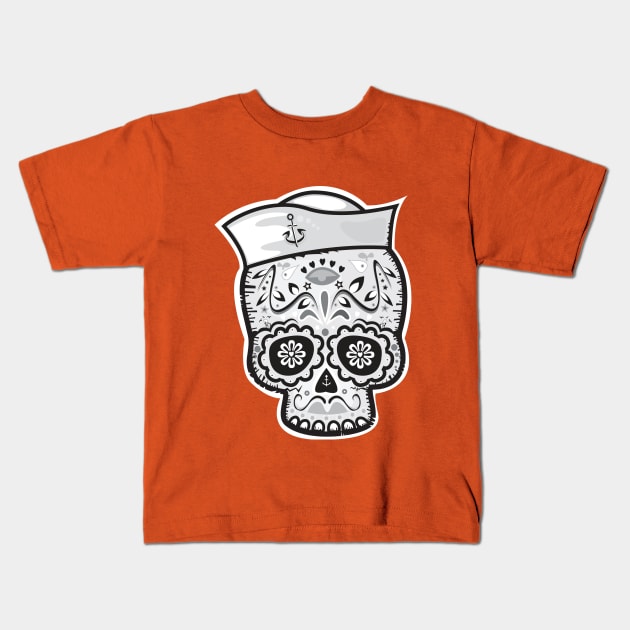 Marinero muerto sugar skull Kids T-Shirt by mangulica